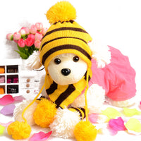 HKM-6414397 Three-Piece Warm Pet Hat, Scarf, and Foot Cover Set for Winter Protection
