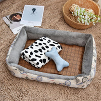 HKM-6416061 Cozy Pet Bed for All Dog Sizes in Soft Cloth ¨C Available in Brown, Gray, Pink, and Beige