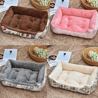 HKM-6416061 Cozy Pet Bed for All Dog Sizes in Soft Cloth ¨C Available in Brown, Gray, Pink, and Beige