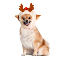 HKM-6416189 Winter Pet Costume with Cute Christmas Antlers and Bibs for Small to Medium Pets
