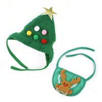 HKM-6416189 Winter Pet Costume with Cute Christmas Antlers and Bibs for Small to Medium Pets
