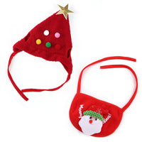 HKM-6416189 Winter Pet Costume with Cute Christmas Antlers and Bibs for Small to Medium Pets