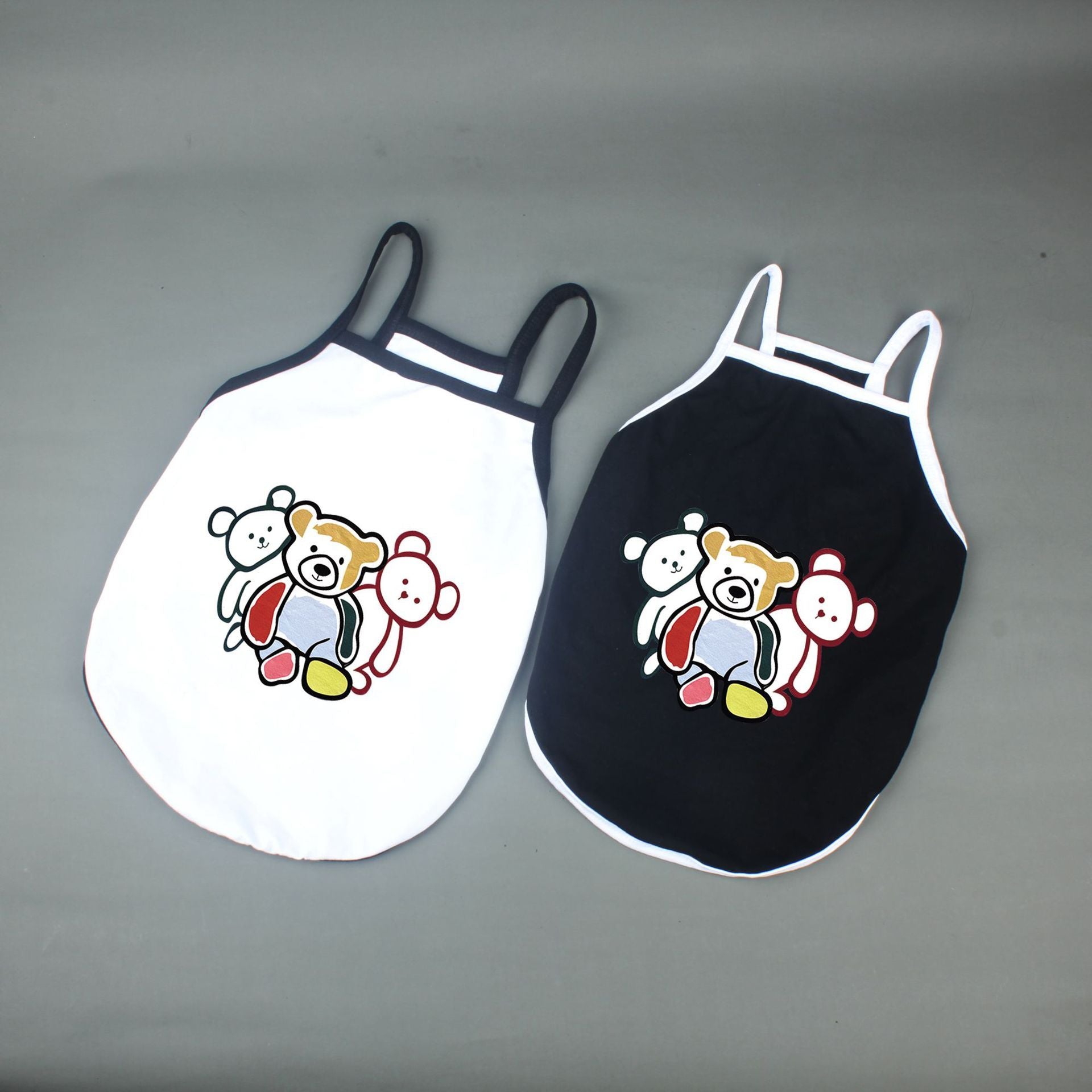 HKM-641619 Cotton Casual Pet Camisole with Cute Bear Design for All Sizes