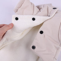 HKM-6416445 Cozy Plus Velvet Digital Coat for Dogs - Autumn and Winter Apparel in Light Khaki, Bean Paste Powder, Dark Night Blue