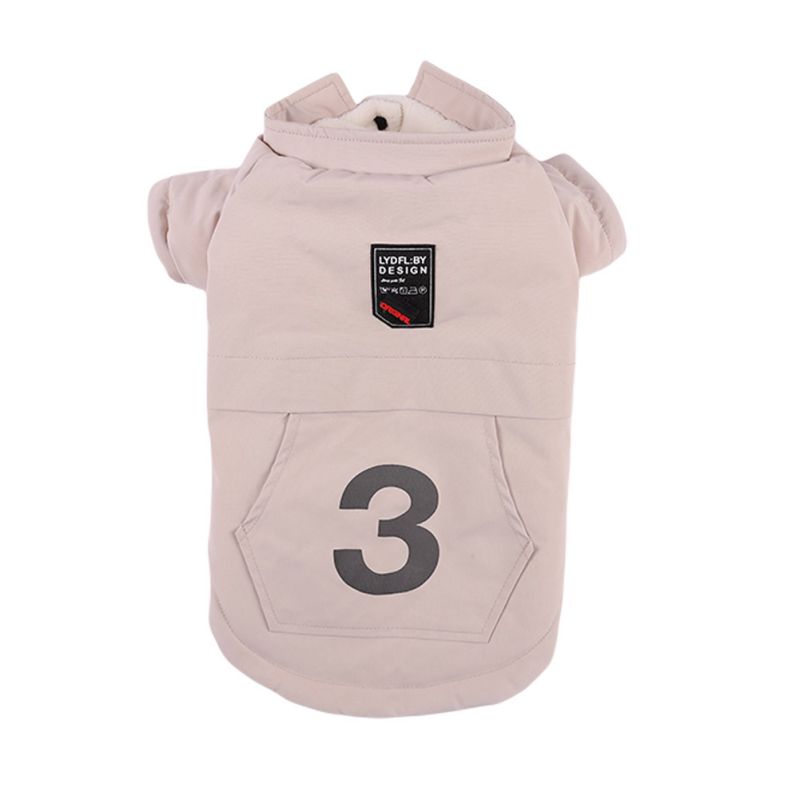 HKM-6416445 Cozy Plus Velvet Digital Coat for Dogs - Autumn and Winter Apparel in Light Khaki, Bean Paste Powder, Dark Night Blue