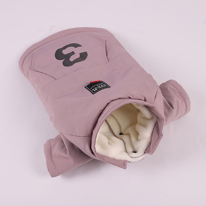 HKM-6416445 Cozy Plus Velvet Digital Coat for Dogs - Autumn and Winter Apparel in Light Khaki, Bean Paste Powder, Dark Night Blue