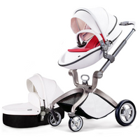HKM-9641683 Luxury 3-in-1 PU Leather Baby Stroller with High Landscape Design