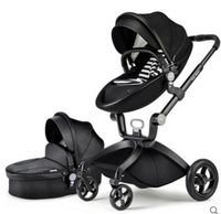 HKM-9641683 Luxury 3-in-1 PU Leather Baby Stroller with High Landscape Design