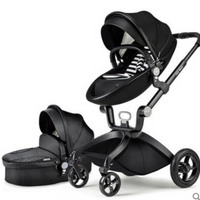 HKM-641683 Luxury 3-in-1 PU Leather Baby Stroller with High Landscape Design