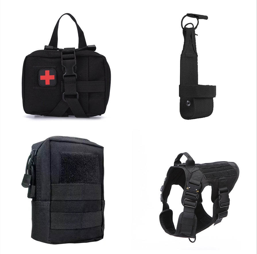 HKM-6417469 Tactical Outdoor Dog Vest with Quick Disassembly for Training - Available in Black, Camouflage, and Multiple Sizes