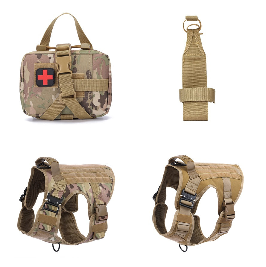 HKM-6417469 Tactical Outdoor Dog Vest with Quick Disassembly for Training - Available in Black, Camouflage, and Multiple Sizes