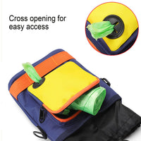 HKM-6417597 Dog Training Crossbody Bag for Outdoor Travel - Light Green & Dark Blue, Oxford Material, 15x7x17.5cm