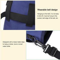 HKM-6417597 Dog Training Crossbody Bag for Outdoor Travel - Light Green & Dark Blue, Oxford Material, 15x7x17.5cm