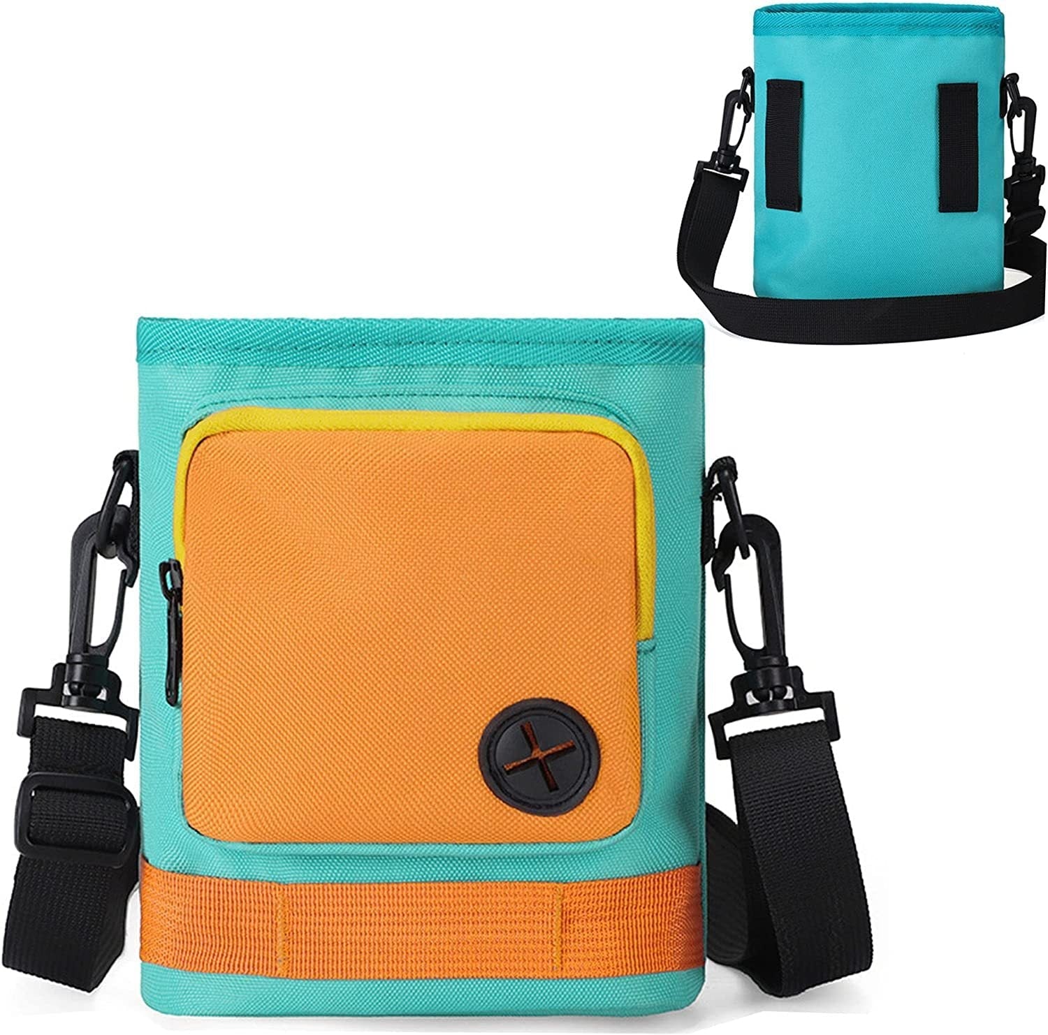 HKM-6417597 Dog Training Crossbody Bag for Outdoor Travel - Light Green & Dark Blue, Oxford Material, 15x7x17.5cm