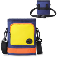 HKM-6417597 Dog Training Crossbody Bag for Outdoor Travel - Light Green & Dark Blue, Oxford Material, 15x7x17.5cm