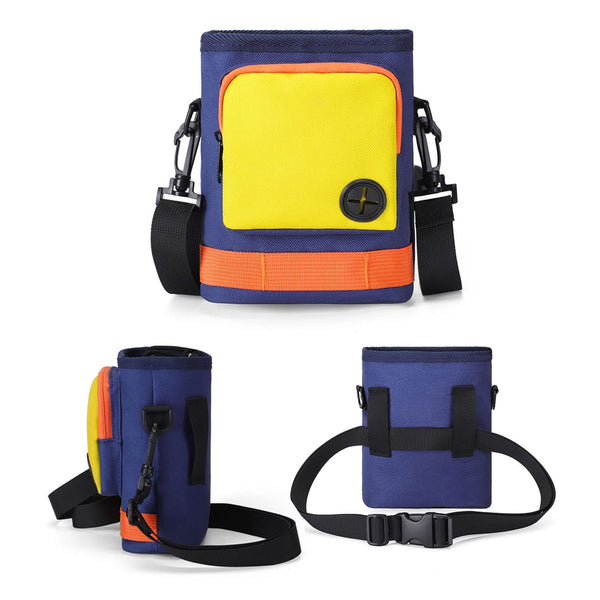 HKM-6417597 Dog Training Crossbody Bag for Outdoor Travel - Light Green & Dark Blue, Oxford Material, 15x7x17.5cm