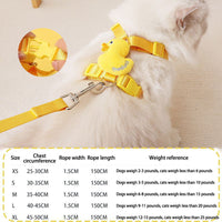 HKM-6419261 Adjustable Yellow Duck Traction Vest and Rope for Cats – Durable, Comfortable, Easy to Clean