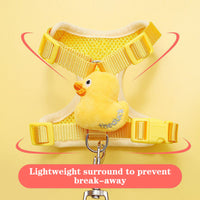 HKM-6419261 Adjustable Yellow Duck Traction Vest and Rope for Cats – Durable, Comfortable, Easy to Clean
