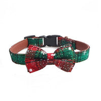 HKM-6419773 Adjustable Christmas Pet Collar for Dogs and Cats - Cute Holiday Design in Red and Green