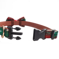 HKM-6419773 Adjustable Christmas Pet Collar for Dogs and Cats - Cute Holiday Design in Red and Green