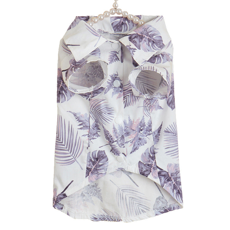HKM-6420157 Hawaiian Style Beach Vacation Dog Shirt - Polyester Material, Unisex Design