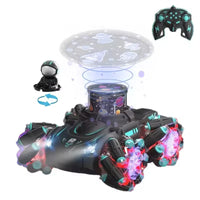 HKM-642067 Colorful Projection Stunt Car with Lights and Music, 360° Rotation, Remote Control, Suitable for Ages 5 and Up
