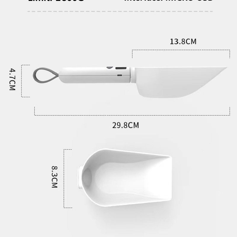 HKM-6421565 Transparent Pet Food Spoon with Measurement Scale ¨C Food Grade ABS, Safe & Hygienic, 15.3*14.2*5.5cm