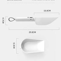 HKM-6421565 Transparent Pet Food Spoon with Measurement Scale ¨C Food Grade ABS, Safe & Hygienic, 15.3*14.2*5.5cm