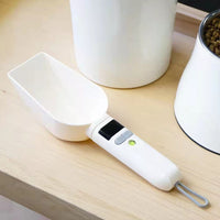 HKM-6421565 Transparent Pet Food Spoon with Measurement Scale ¨C Food Grade ABS, Safe & Hygienic, 15.3*14.2*5.5cm