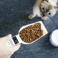 HKM-6421565 Transparent Pet Food Spoon with Measurement Scale ¨C Food Grade ABS, Safe & Hygienic, 15.3*14.2*5.5cm