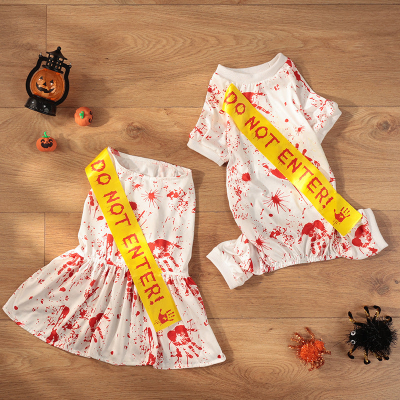 HKM-6421949 Halloween Seal Dog Costume - Four-Legged Pet Apparel in Skirt Design, Available in Multiple Sizes
