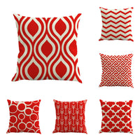 HKM-642195 Geometric Abstract Linen Cushion Cover 45x45cm - Modern Office Pillowcase