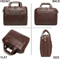 HKM-642195 Stylish Waterproof Leather Laptop Briefcase for Business and Travel