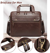 HKM-642195 Stylish Waterproof Leather Laptop Briefcase for Business and Travel