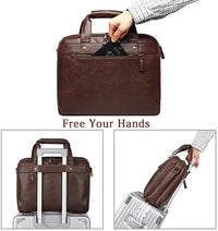 HKM-642195 Stylish Waterproof Leather Laptop Briefcase for Business and Travel