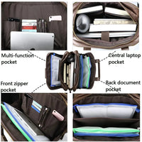 HKM-642195 Stylish Waterproof Leather Laptop Briefcase for Business and Travel