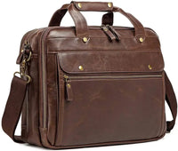 HKM-642195 Stylish Waterproof Leather Laptop Briefcase for Business and Travel