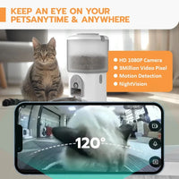 HKM-642259 Automatic 2-in-1 Pet Water Dispenser and Food Feeder with Camera and Microchip Technology
