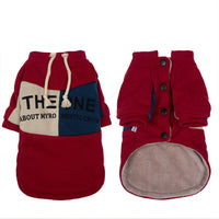HKM-6422845 Cozy Cotton Two-Legged Sweater for Small Dogs in Red, Blue, and Gray