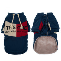 HKM-6422845 Cozy Cotton Two-Legged Sweater for Small Dogs in Red, Blue, and Gray