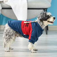 HKM-6422845 Cozy Cotton Two-Legged Sweater for Small Dogs in Red, Blue, and Gray