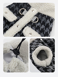 HKM-6423357 Houndstooth Cotton-Padded Jacket for Small Dogs - Warm and Cozy Pet Apparel