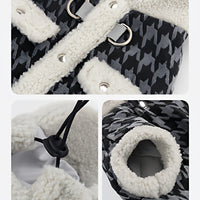 HKM-6423357 Houndstooth Cotton-Padded Jacket for Small Dogs - Warm and Cozy Pet Apparel