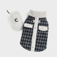 HKM-6423357 Houndstooth Cotton-Padded Jacket for Small Dogs - Warm and Cozy Pet Apparel