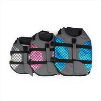HKM-6424125 Pet Life Jacket with Football Pattern - Blue, Red, Silver | XS-XXL Sizes Available