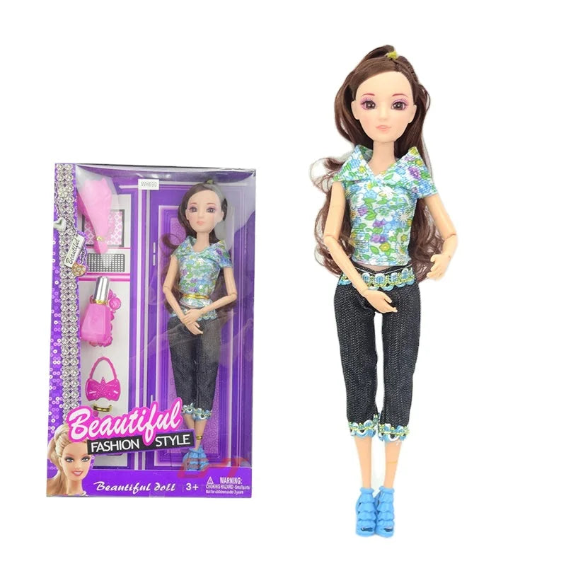 HKM-642451 12 Inch Educational Doll with Beauty Set for Kids Ages 2-7, Vinyl Material, Includes Accessories