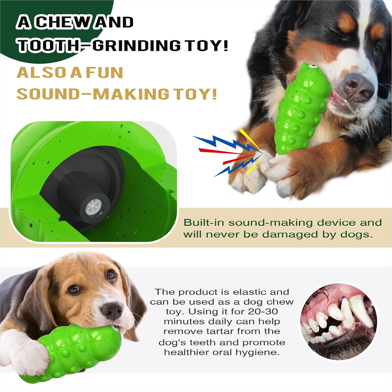 HKM-6425021 Interactive Bug-Shaped Dog Chew Toy - Durable, Squeaky, Bite Resistant TPR for Medium to Large Dogs