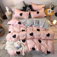 HKM-642643 Aloe Cotton Brushed 4-Piece Bedding Set in Geometric Pattern with Durable Polyester Fabric