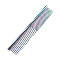 HKM-642707 Stainless Steel Medium Pet Comb with Electroplating and Piano Lacquer Finishes, 19x3.5cm