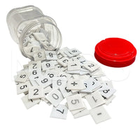 HKM-642771 Educational Plastic Math Tiles Set - 175 Pieces of 1" x 1" Number Tiles for Classroom Use